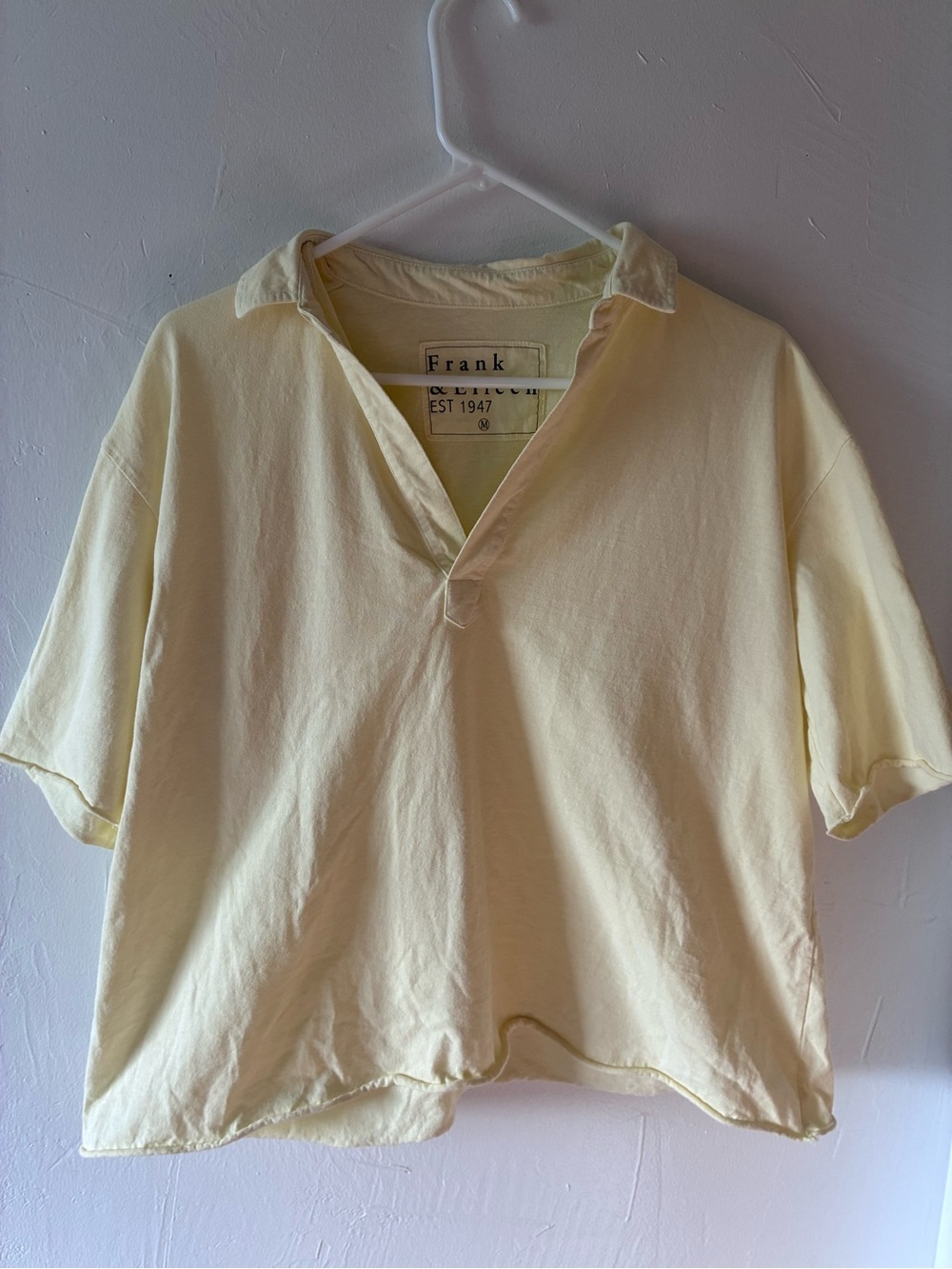 Frank & Eileen Patty Popover Short Sleeve Small Light Butter Yellow